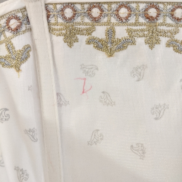 Fredrick's of Hollywood White/Gold Fantasycore/Fairycore Strapless Corset Top - Picture 11 of 12